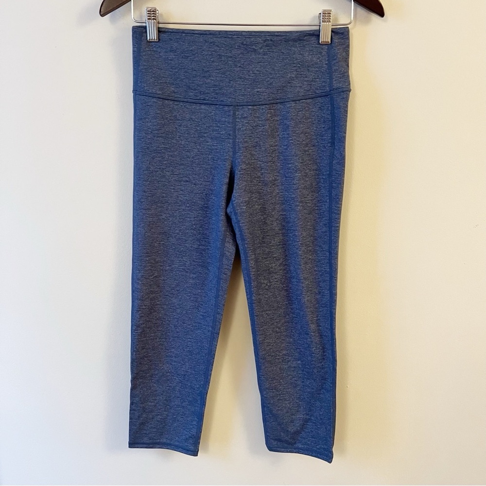 ATHLETA High Rise Quest Chaturanga Yoga Pants Cropped Blue #212387 Size Small